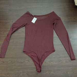 Burgundy Abercrombie and fitch bodysuit